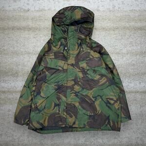Vintage 90s Military Camo Jacket Mens XL Woodland Water Proof Hooded Full Zip